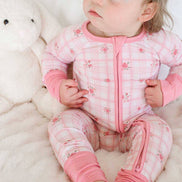 Convertible Bamboo Zip Romper | Primrose Plaid
