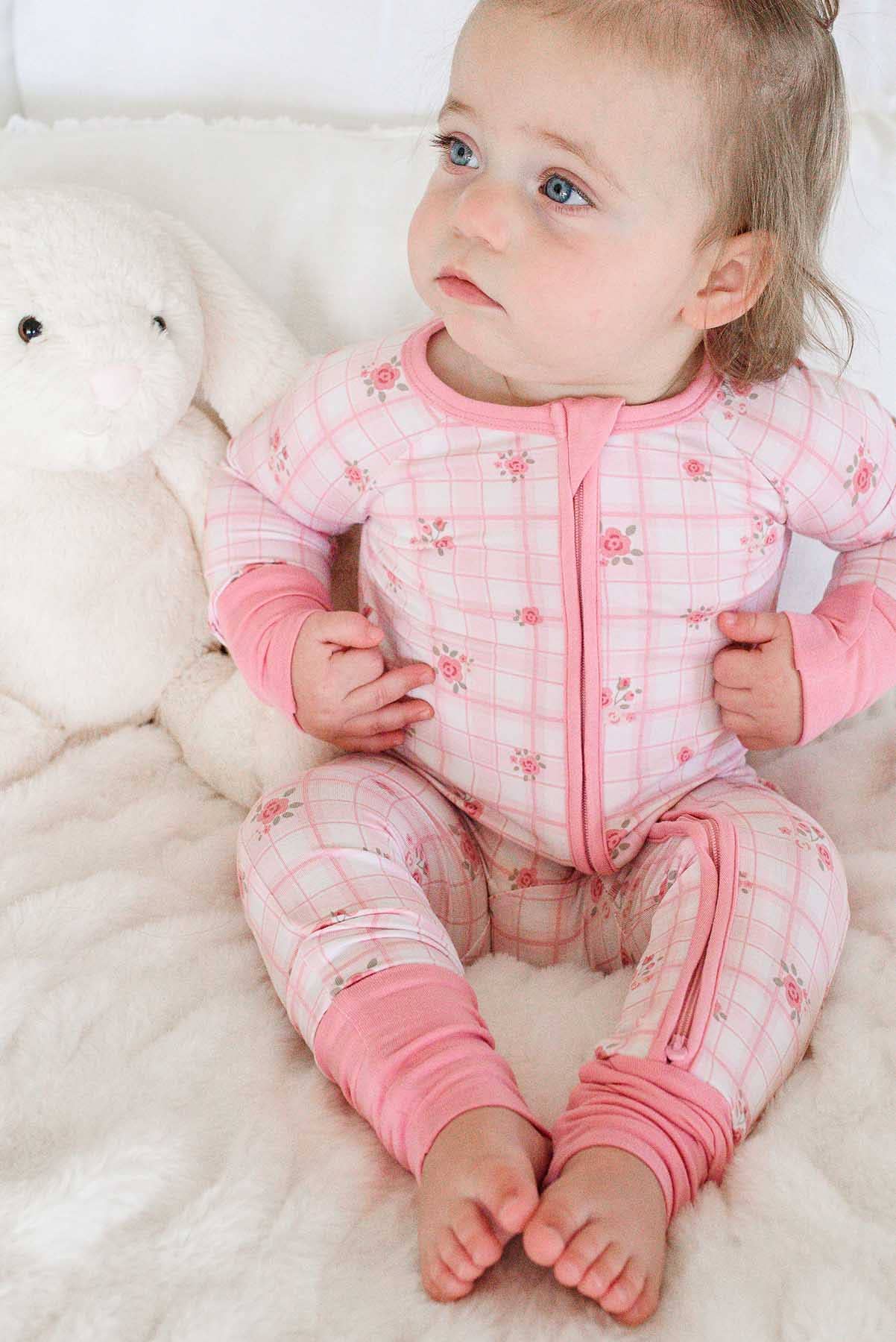 Convertible Bamboo Zip Romper | Primrose Plaid