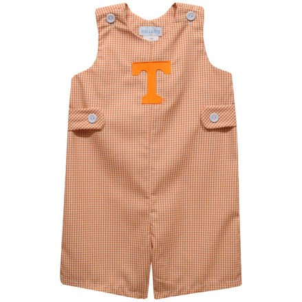 Tennessee Vols Jon Jon - Embroidered Orange Gingham Boys