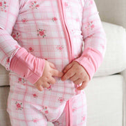 Convertible Bamboo Zip Romper | Primrose Plaid