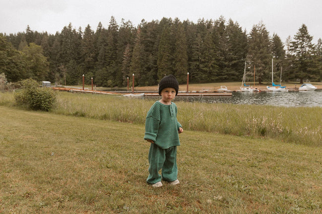 Micky Set in Thin Green Stripe