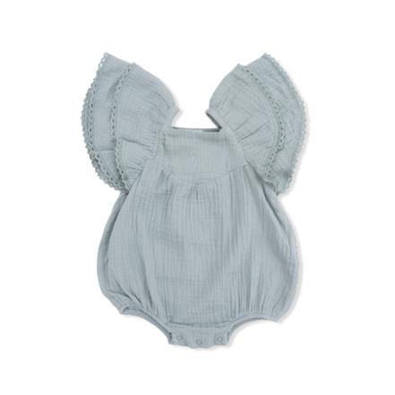 Solid Muslin Jadeite - V-Neck Bubble