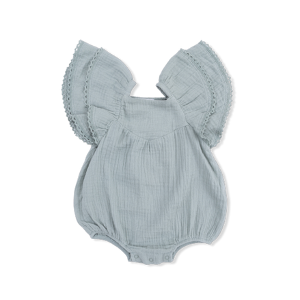 Solid Muslin Jadeite - V-Neck Bubble