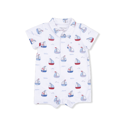 Bubbly Sailboats Blue - Polo Shortie