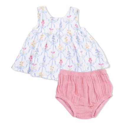 Ribbon Bouquets - Infant Dress with Bow and Bloomer