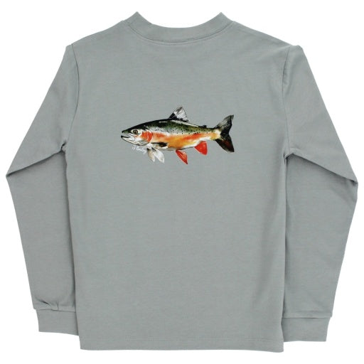 L/S LOGO TEE-TROUT/LIMESTONE