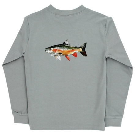 L/S LOGO TEE-TROUT/LIMESTONE