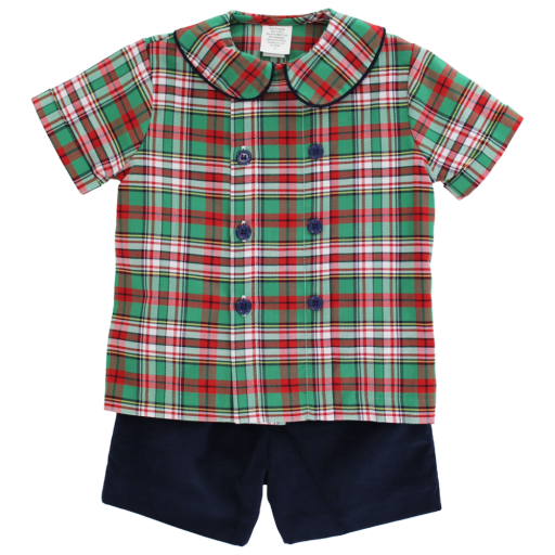 Christmas Plaid Short Set