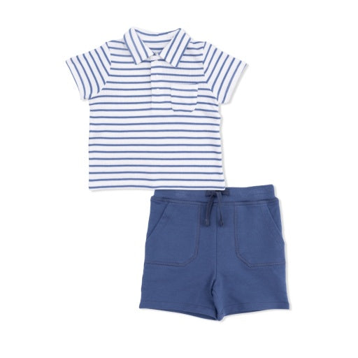 Navy Stripe - Polo with Everyday Short